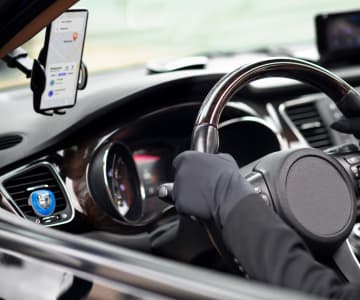 Steering wheel in the car